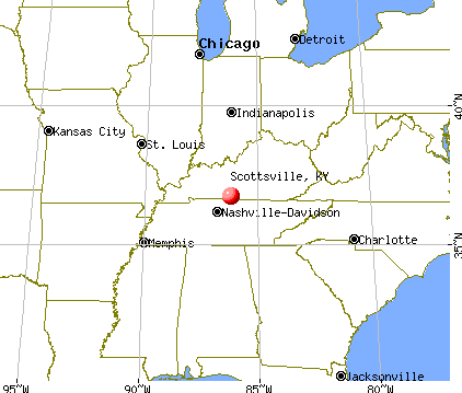 Scottsville, Kentucky map
