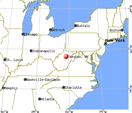 Weston, West Virginia map