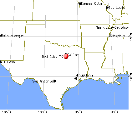 Red Oak, Texas map