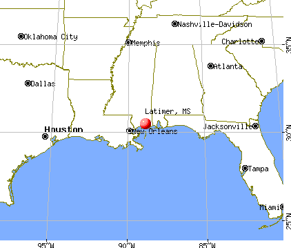 Latimer, Mississippi map