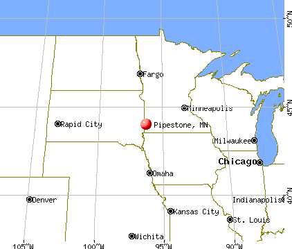Pipestone, Minnesota map