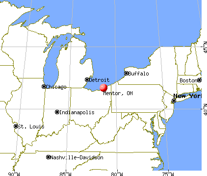Mentor, Ohio map