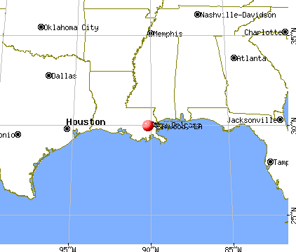 Elmwood, Louisiana map