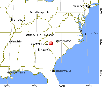 Woodruff, South Carolina map