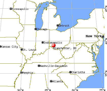 Blanchester, Ohio map