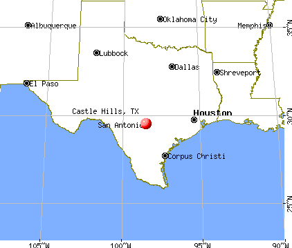 Castle Hills, Texas map