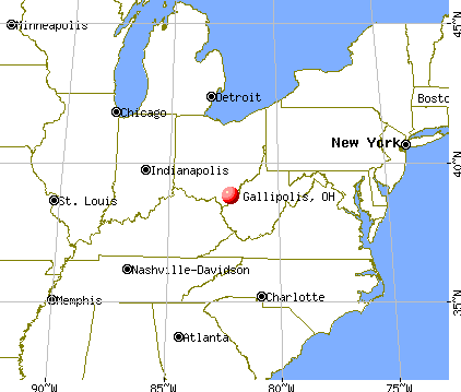 Gallipolis, Ohio map