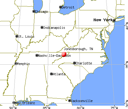 Jonesborough, Tennessee map