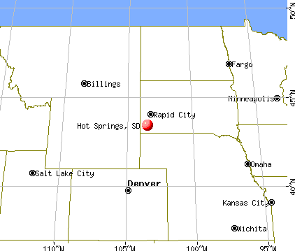 Hot Springs, South Dakota map