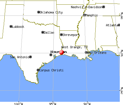 West Orange, Texas map