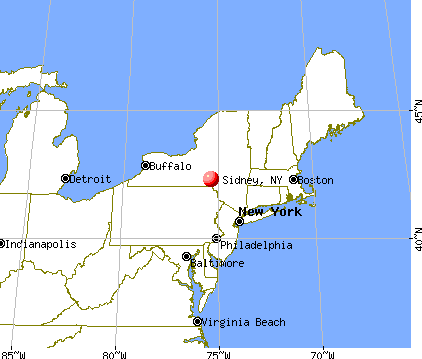 Sidney, New York map