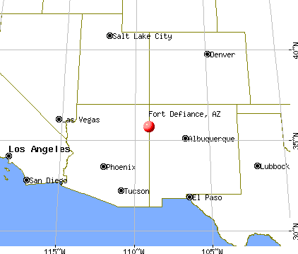 Fort Defiance, Arizona map