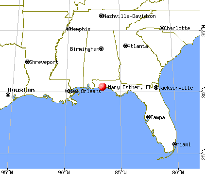 Mary Esther, Florida map