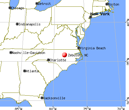 Zebulon, North Carolina map