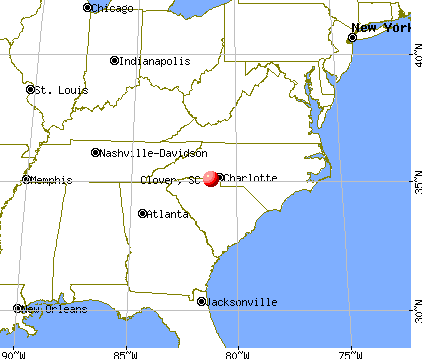 Clover, South Carolina map