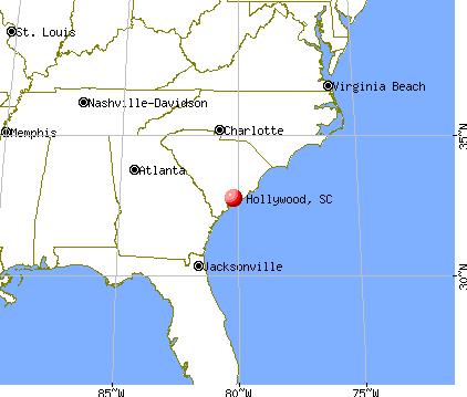 Hollywood, South Carolina map