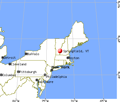 Springfield, Vermont map