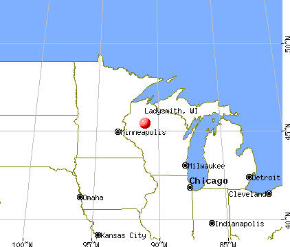 Ladysmith, Wisconsin map