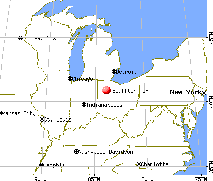 Bluffton, Ohio map