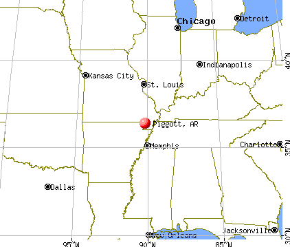 Piggott, Arkansas map
