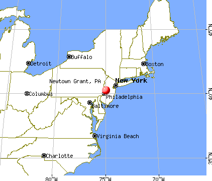 Newtown Grant, Pennsylvania map