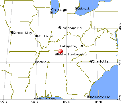 Lafayette, Tennessee map