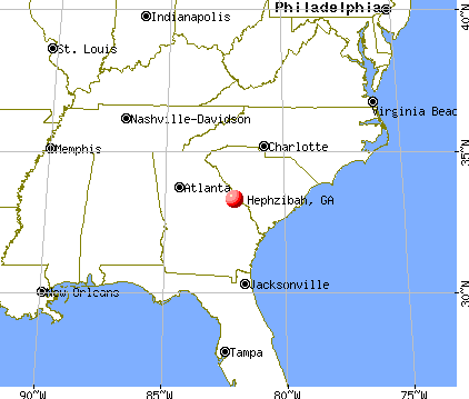 Hephzibah, Georgia map