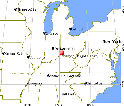 Monfort Heights East, Ohio map