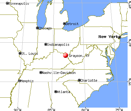 Grayson, Kentucky map