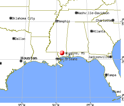 Wiggins, Mississippi map