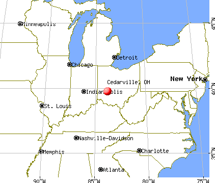 Cedarville, Ohio map