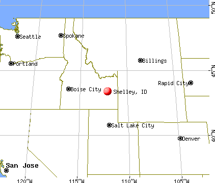 Shelley, Idaho map