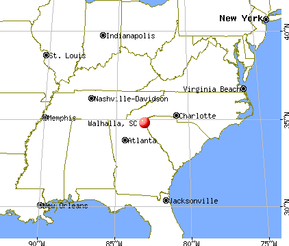 Walhalla, South Carolina map