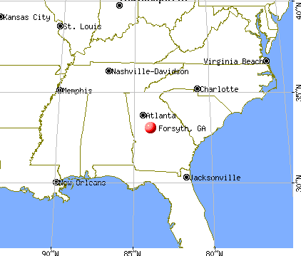 Forsyth, Georgia map