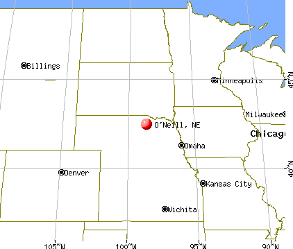 O'Neill, Nebraska map