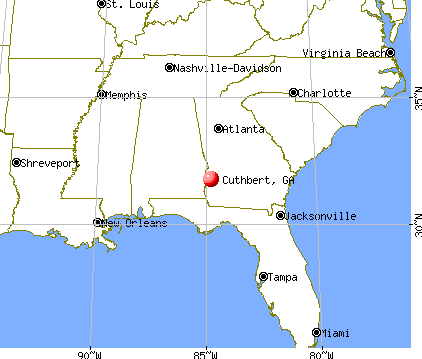 Cuthbert, Georgia map