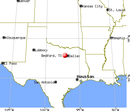 Bedford, Texas map