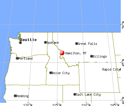 Hamilton, Montana map