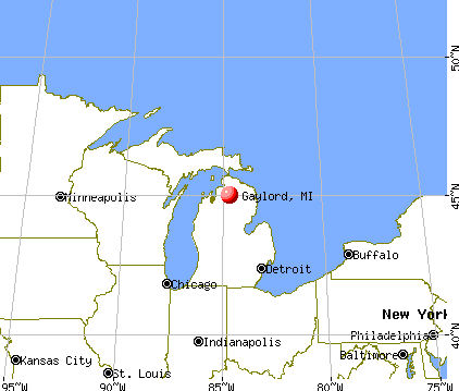 Gaylord, Michigan map