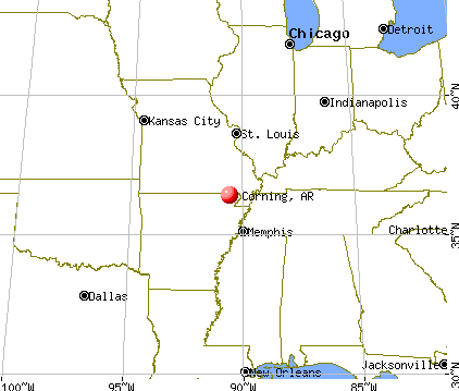Corning, Arkansas map