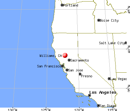 Williams, California map