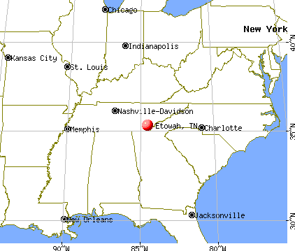 Etowah, Tennessee map