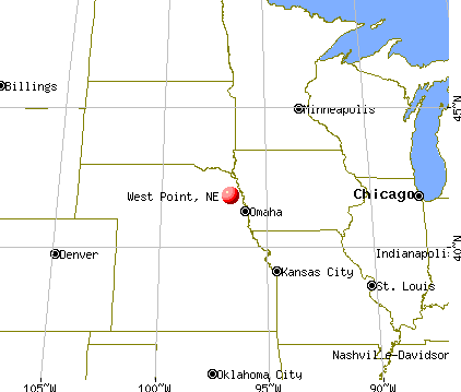 West Point, Nebraska map