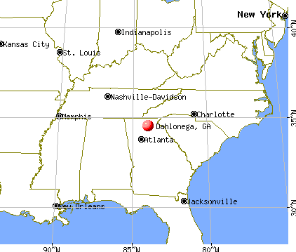 Dahlonega, Georgia map