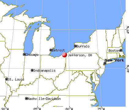 Jefferson, Ohio map