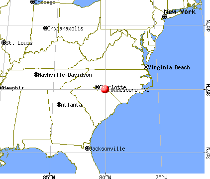 Wadesboro, North Carolina map