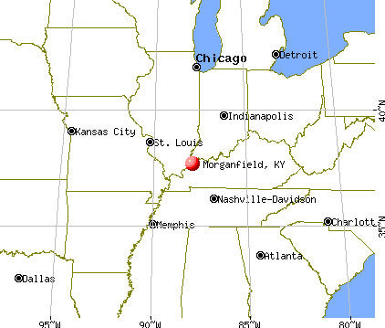 Morganfield, Kentucky map