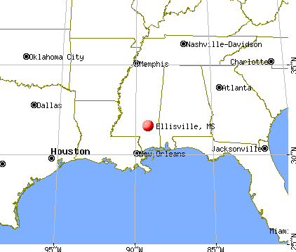 Ellisville, Mississippi map