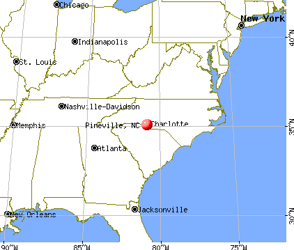 Pineville, North Carolina map