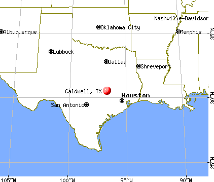 Caldwell, Texas map